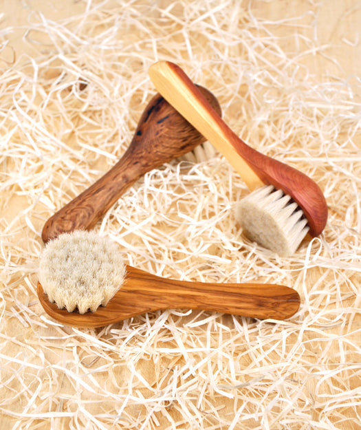 Pareja de Cepillos de madera para masaje facial | Naos