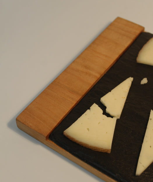 Tabla de pizarra y madera | Ŝtono