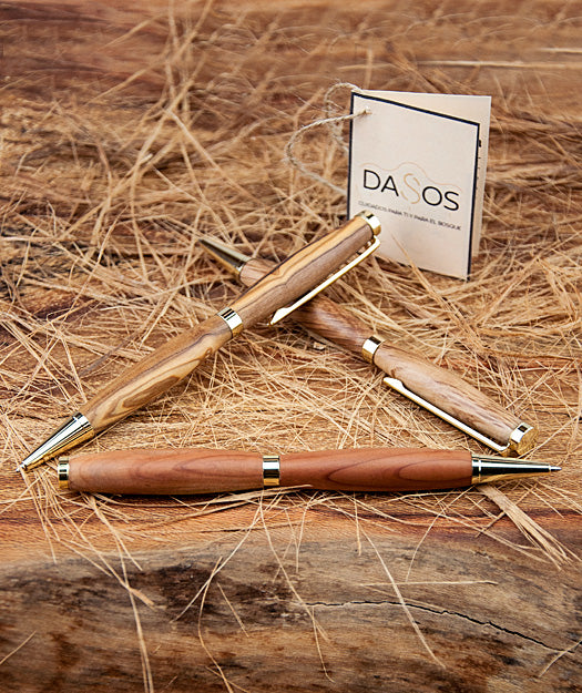 Bolígrafo de Madera | Slim dorado - Dasos productos naturales