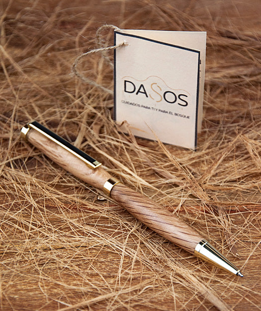 Bolígrafo de Madera | Slim dorado - Dasos productos naturales