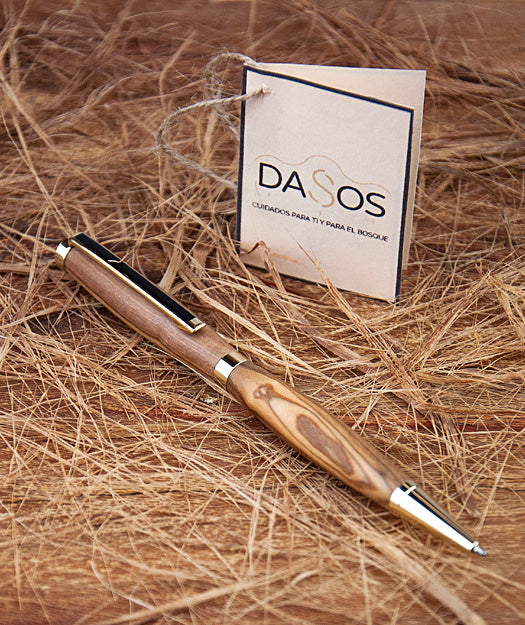 Bolígrafo de Madera | Slim dorado - Dasos productos naturales