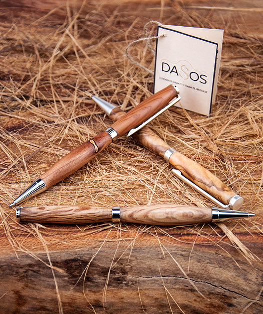 Bolígrafo de Madera | Slim plateado - Dasos productos naturales