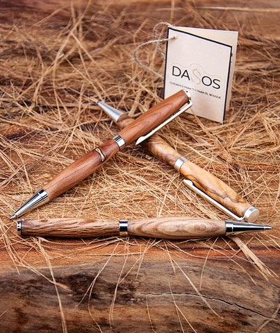 Bolígrafo de Madera | Slim plateado