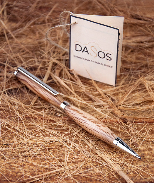Bolígrafo de Madera | Slim plateado - Dasos productos naturales
