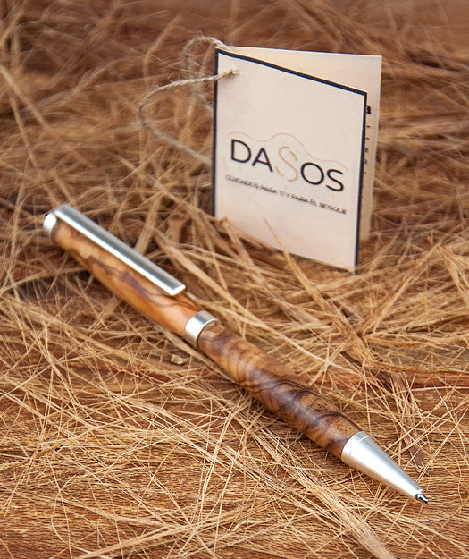Bolígrafo de Madera | Slim plateado - Dasos productos naturales