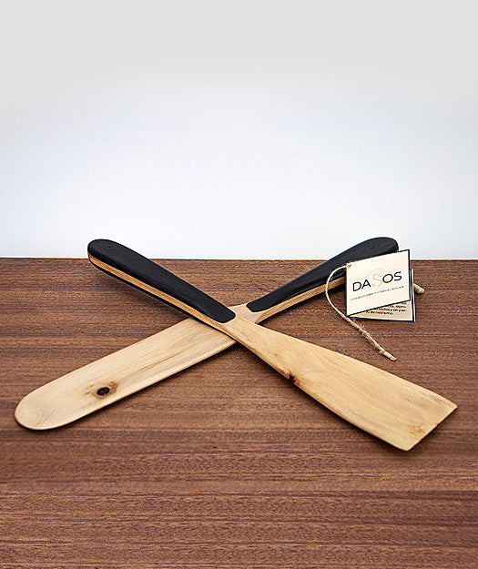 Juego de paletas de cocina, hechas a mano en madera maciza de Platano y Granadillo