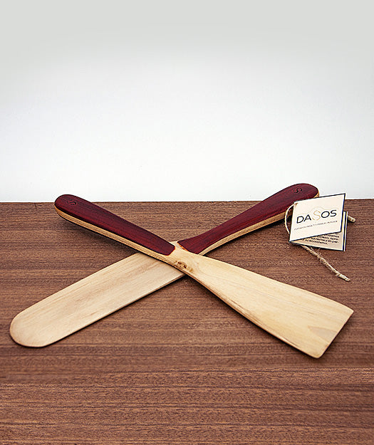 Juego de paletas de cocina, hechas a mano en madera maciza de Platano y Palo Rojo