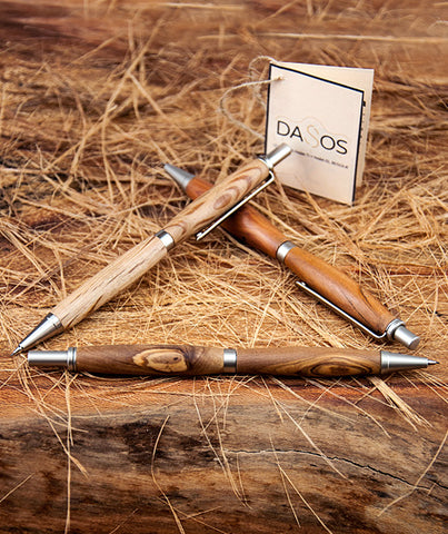 Portaminas de Madera | Slim plateado