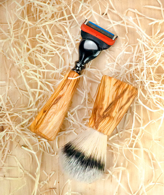 Brocha + cuchilla de afeitar de Madera | Razilo