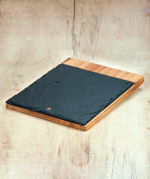 Tabla de pizarra y madera | Ŝtono