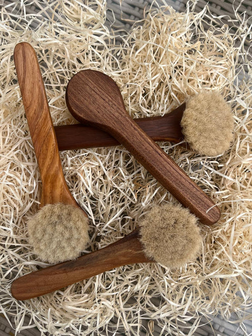 Pareja de Cepillos de madera para masaje facial | Gida